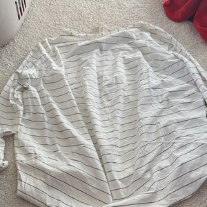 Lululemon Athletica White and Black Striped Top